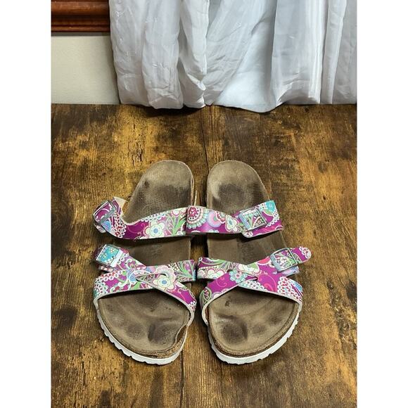 Birkenstock Birkis Franca Birko Flor Paisley Multi Strappy Sandals Size 40 US 9 - Picture 1 of 13